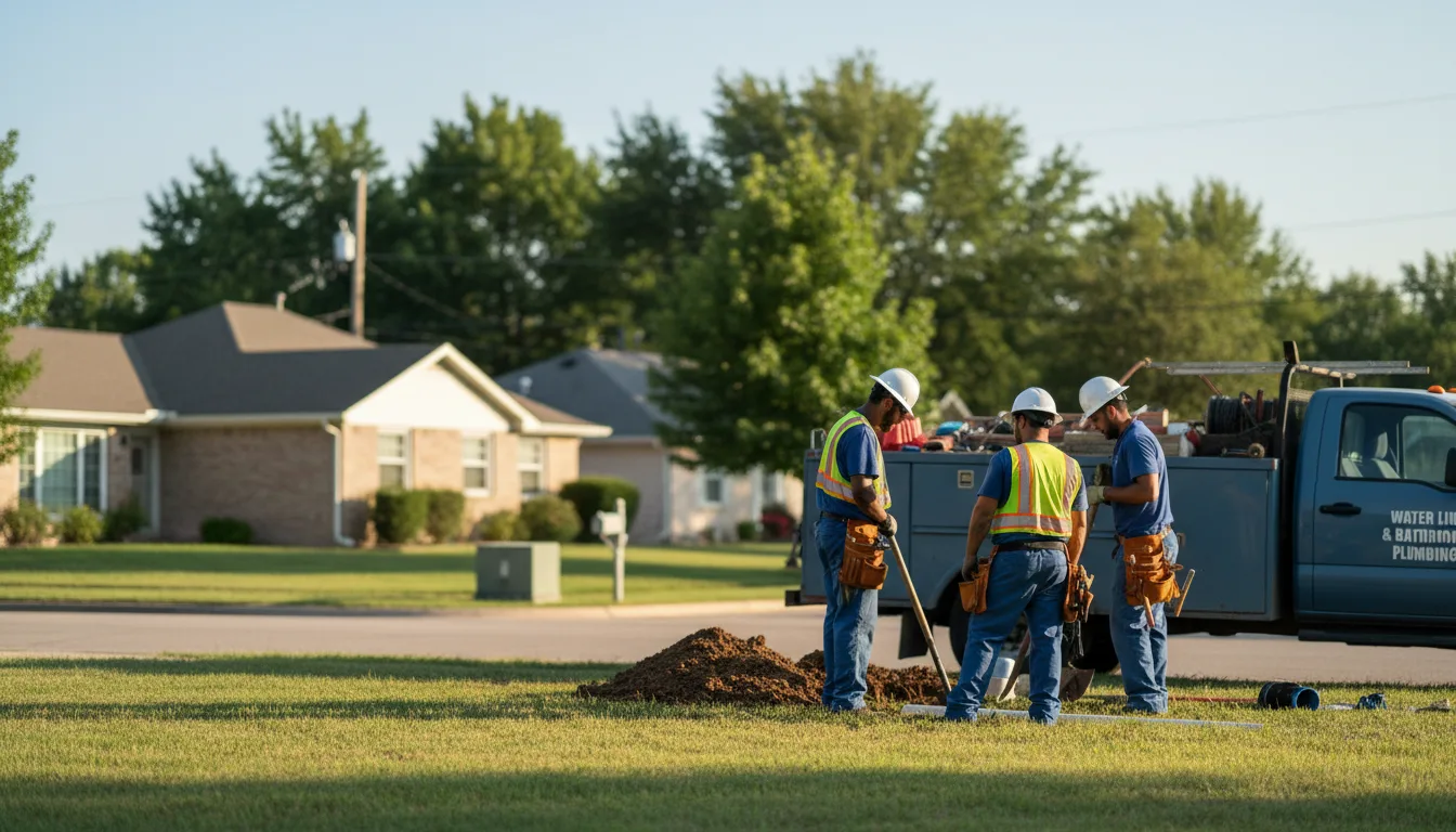 Residential water line and bathroom plumbing service in Calvin, OK